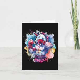 Boxer Unicorn With Boxing Gloves Kickboxing Funny  Card