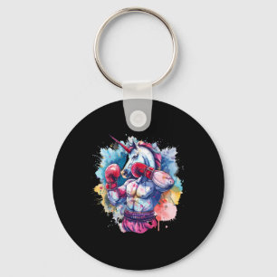 Boxer Unicorn With Boxing Gloves Kickboxing Funny Key Ring