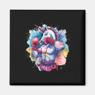 Boxer Unicorn With Boxing Gloves Kickboxing Funny Magnet