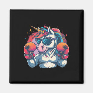 Boxer Unicorn With Boxing Gloves Kickboxing Funny Magnet