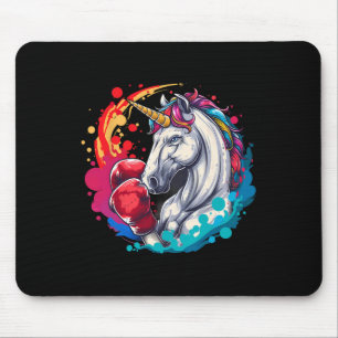 Boxer Unicorn With Boxing Gloves Kickboxing Funny  Mouse Pad