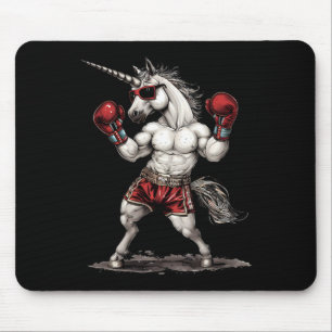 Boxer Unicorn With Boxing Gloves Kickboxing Funny Mouse Pad