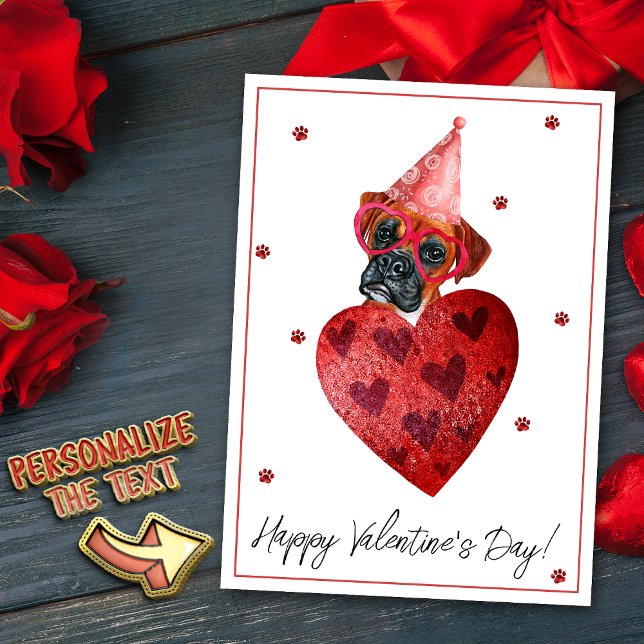 Boxer Valentine's Day Gift Dog Holiday Card (Creator Uploaded)