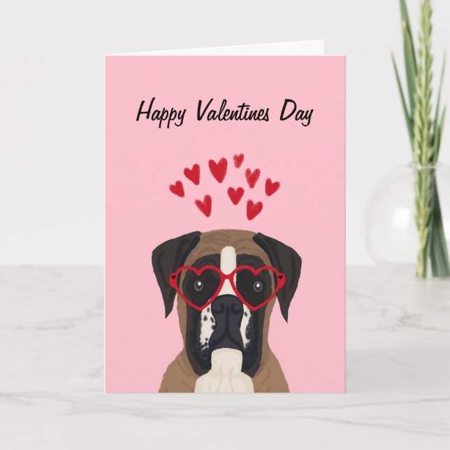 Boxer Valentines Love Dog Card - dog love card (Front)