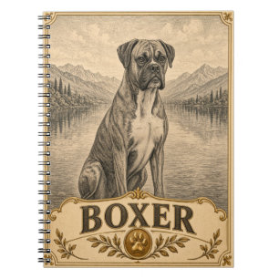 Boxer, Vintage Heritage Dog Notebook