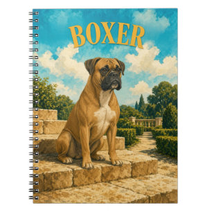 Boxer, Vintage Watercolor Dog Art Notebook