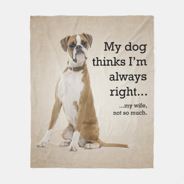 Boxer vs Wife Fleece Blanket (Front)