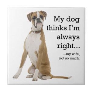 Boxer vs Wife Tile Coaster