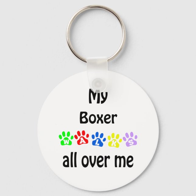 Boxer Walks Design Key Ring (Front)