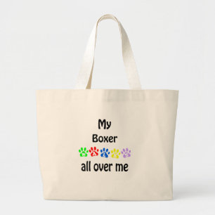 Boxer Walks Design Large Tote Bag