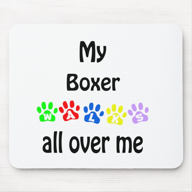 Boxer Walks Design Mouse Pad (Front)
