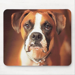 Boxer Watercolor Mouse Pad