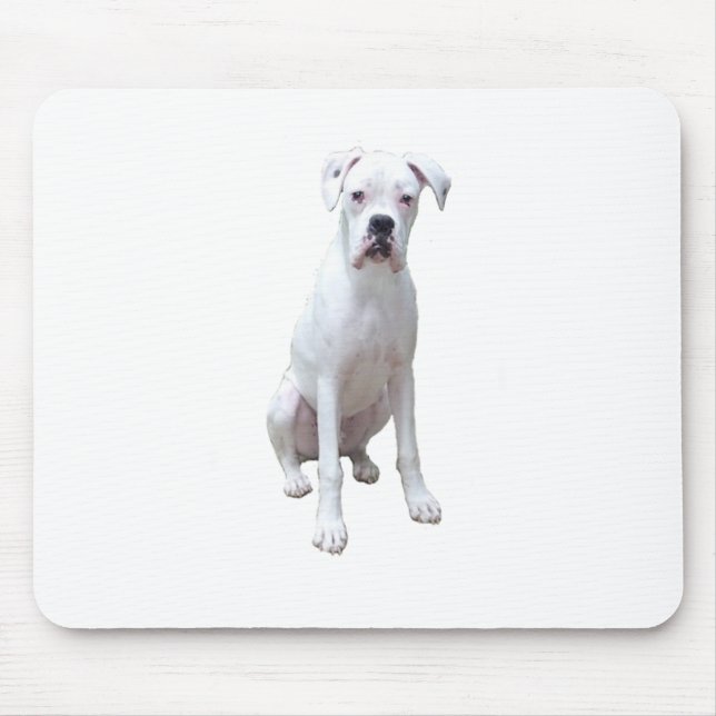 BOXER - White pup.png Mouse Pad (Front)