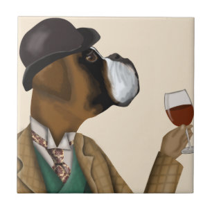 Boxer Wine Snob Ceramic Tile