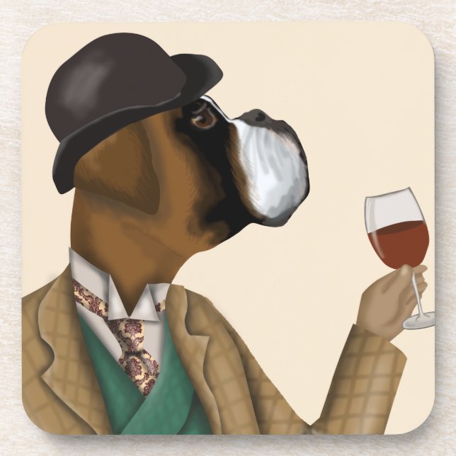 Boxer Wine Snob Coaster (Front)
