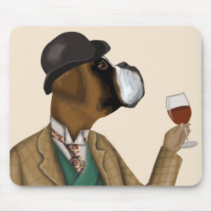 Boxer Wine Snob Mouse Pad
