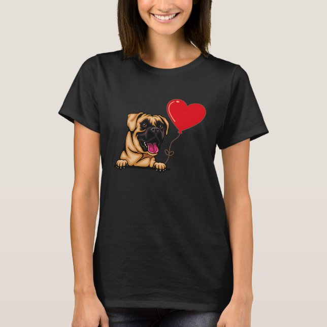 Boxer With Heart Balloon Valentines Day Love Boys T-Shirt (Front)