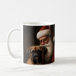 Boxer With Santa Claus Festive Christmas Coffee Mug