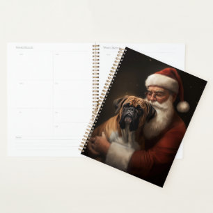 Boxer With Santa Claus Festive Christmas Planner