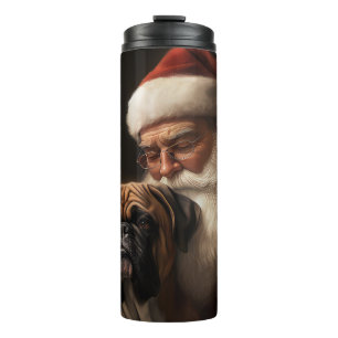 Boxer With Santa Claus Festive Christmas Thermal Tumbler