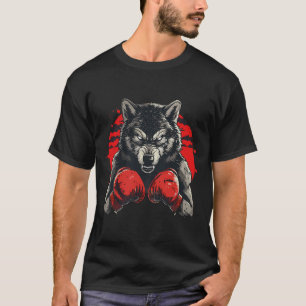 Boxer Wolf With Boxing Gloves Kickboxing Funny Box T-Shirt