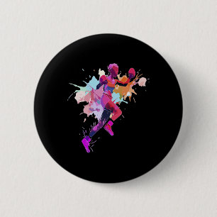 Boxer Woman Boxing Paint Splash Kickboxer Kickboxi 6 Cm Round Badge