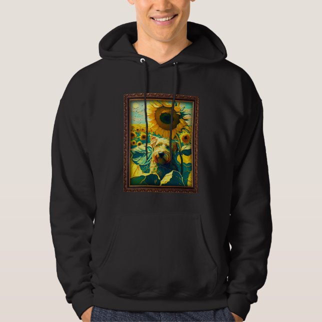 Boxerdoodle Painting Sunflower Flower Mom Women Fl Hoodie (Front)