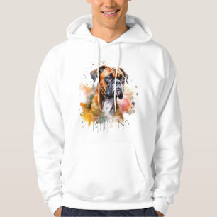 BoxerLove Watercolor Artwork - Loyal Canine Breed Hoodie