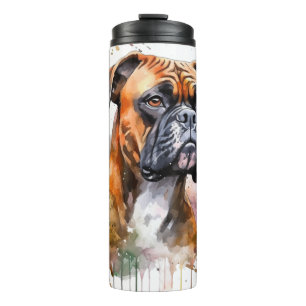 BoxerLove Watercolor Artwork - Loyal Canine Breed Thermal Tumbler