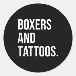 Boxers And Tattoos German Boxer Owner Dog Inked Fu Classic Round Sticker
