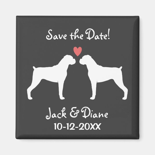 Boxers Wedding Save the Date Magnet (Front)