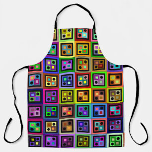 Boxes and Dots Allover Print Apron