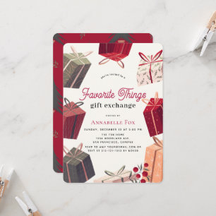 Boxes Favourite Things Gift Exchange Holiday Invitation