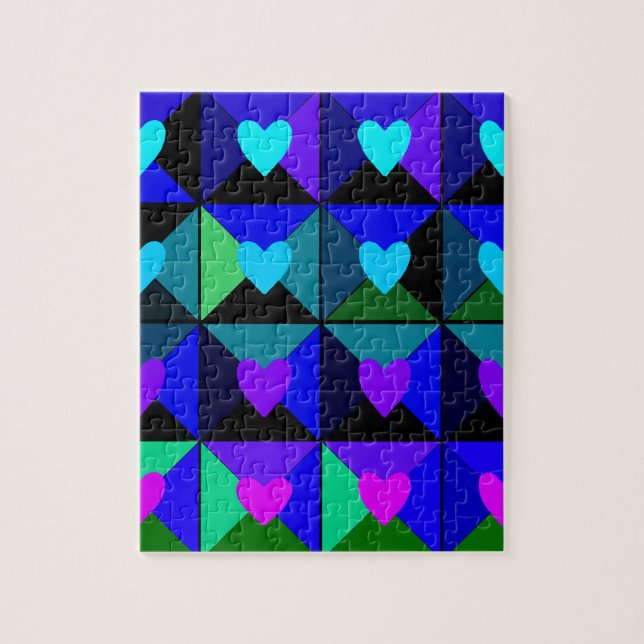Boxes of Blue Hearts Jigsaw Puzzle (Vertical)