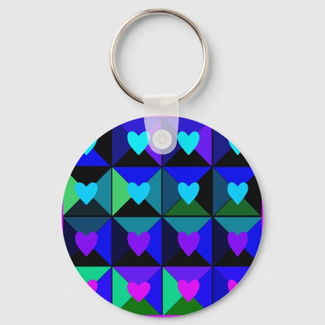 Boxes of Blue Hearts Key Ring (Front)