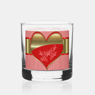 Boxes of Hearts Rocks Glass 