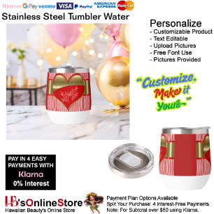 Boxes of Hearts Stainless Steel Wine Tumbler Water