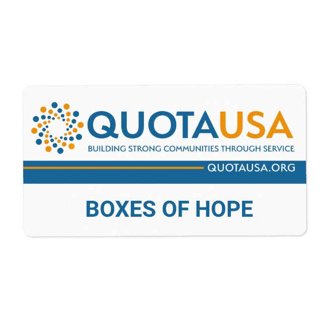 Boxes of Hope Label (Front)