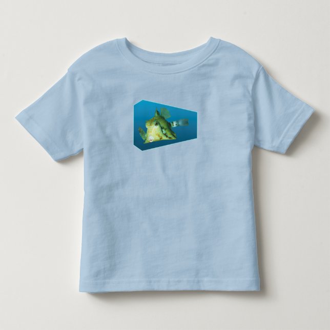 Boxfish - Design gradient blue background |  Toddler T-Shirt (Front)