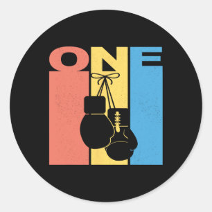 Boxing 1 Birthday Boy Girl Boxing 1 Year Old  Classic Round Sticker