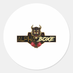Boxing 5 classic round sticker