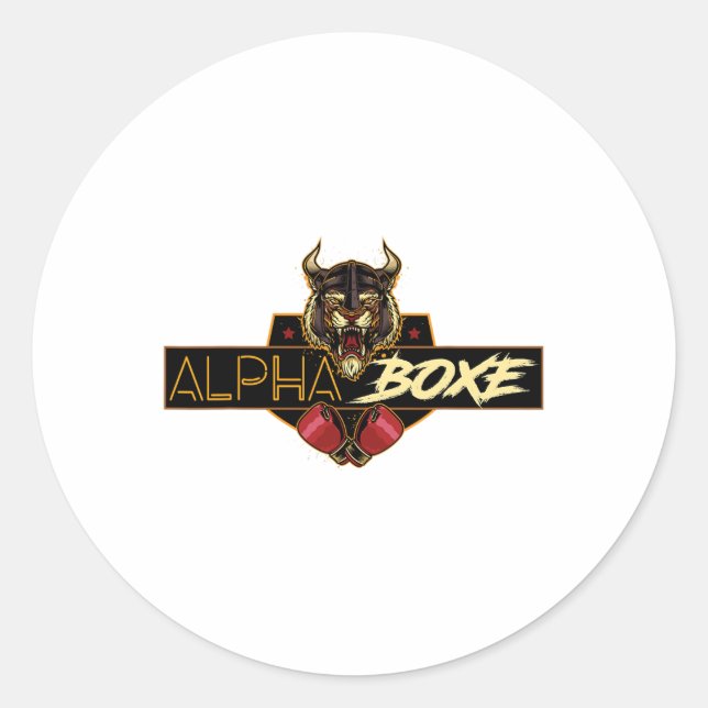 Boxing 5  classic round sticker (Front)