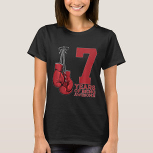 Boxing 7 Years Of Being Awesome Boxer 7th Birthday T-Shirt