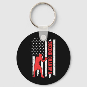 Boxing America Flag Boxing Martial Arts Boxing Gra Key Ring