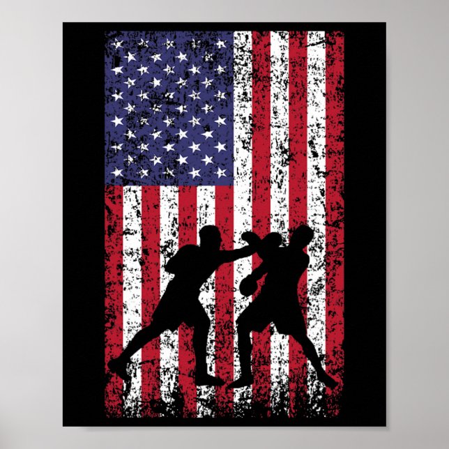 Boxing American Flag  Poster (Front)