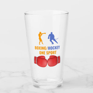 Boxing and Hockey One Sport Glass