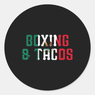 Boxing And Tacos Funny Mexico 2 Classic Round Sticker