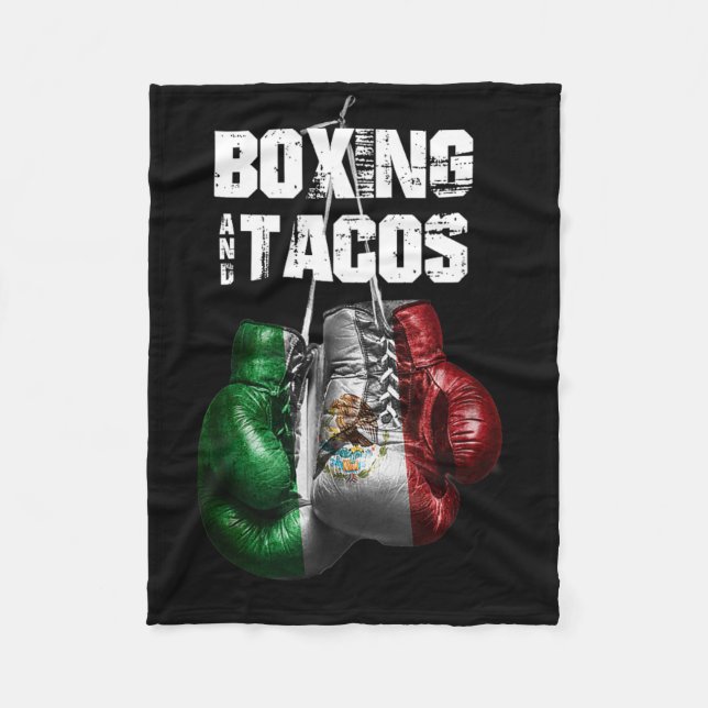 Boxing And Tacos Funny Mexico  Fleece Blanket (Front)