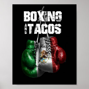 Boxing And Tacos Funny Mexico Poster