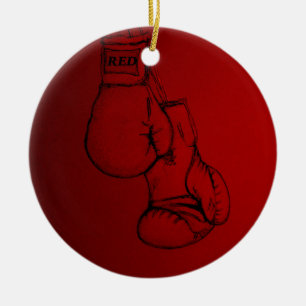 Boxing art straight to the Punch. Ceramic Tree Dec Ornament